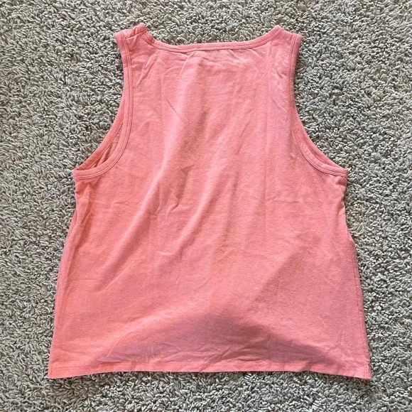 J Crew Slub Twist-Front Tank Tropical Coral Size Medium - Picture 2 of 8